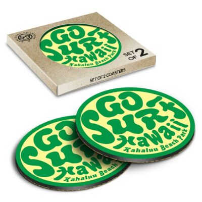2 x Box Runde Untersetzer - Go Surf Hawaii Kahaluu Beach Park #6096