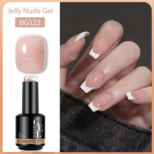 Esmalte de uñas BORN PRETTY 15 ml gel de gelatina rosa nude brillo remojo esmalte de uñas hágalo usted mismo - Imagen 147 de 166