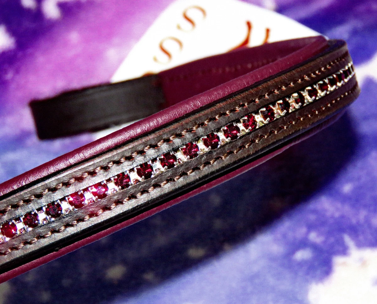FSS Shimmer French Rose Baby Pink Fuchsia Lilac Violet SWAROVSKI Crystal Bling Curve V Browband