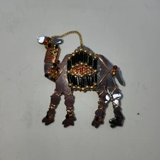 Retired LIZTECH Brooch Pin Handmade Artisan Crafted Brooch Camel safari signed