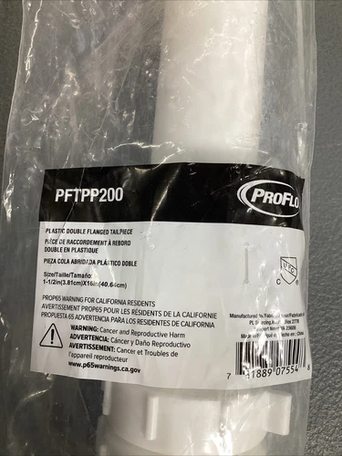 ProFlo PFTPP200 Plastic Double Flanged Tailpiece - Picture 2 of 6
