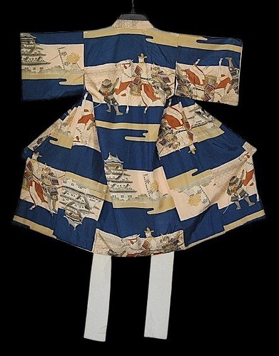 Boy's Silk Samurai Warrior Kimono Japanese 1920’s Antique Authentic - Free Ship - Picture 10 of 10