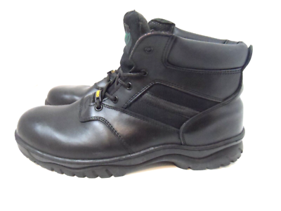 Rhino Mens Black Leather Safety Work Boots Tactical 63C21  display picture 1