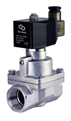 #ad 1quot; One Inch Stainless High Pressure Electric Steam Solenoid Process Valve 24V AC $269.99