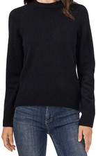Vince Camuto Women's Ribbed Hem Cuff Mock Neck Black Sweater XL Lightweight New