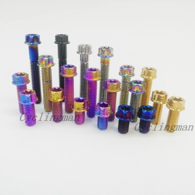 4pcs Ti Titanium Torx Head Flange Bolt M6x10/15/20/25/30/35/40mm motorcycle Bolt