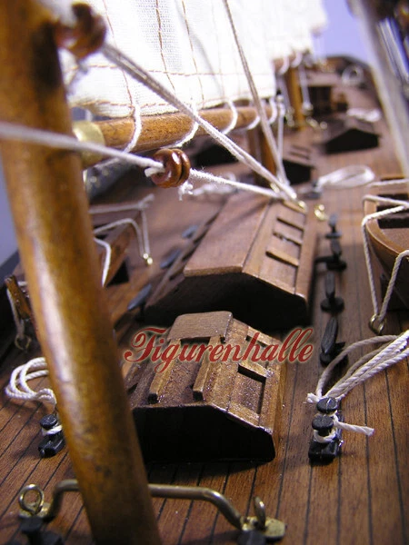 SEGELBOOT SEGELSCHIFF MODELL SEGELYACHT HOLZ MARITIM STANDMODELL SCHIFF DEKO NEU - Bild 4 von 4