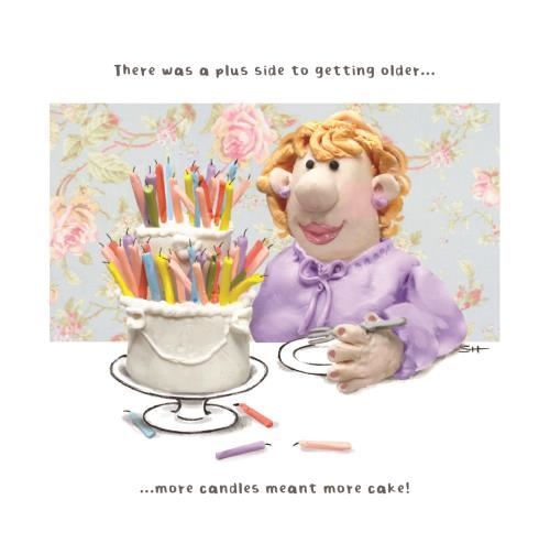 Birthday card ,Model Family, Candles, Happy Birthday card