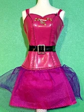 Barbie Clothes : Fashion Fever Club Wear Pink Leather Look Dress Mattel 💕💕