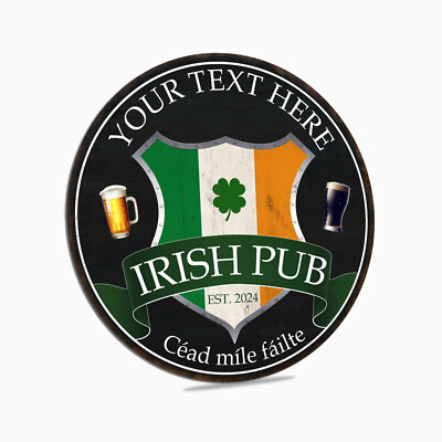 Personalized Irish Pub Sign, St Patrick's Day Decor, Irish Decor Custom Bar Sign
