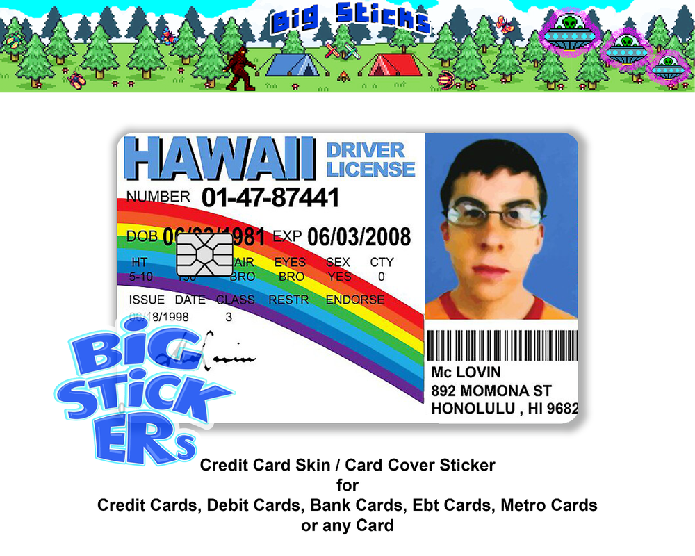 Super Bad Mc Lovin Credit Card SMART Sticker Skin Wrap, Card Sticker Decal