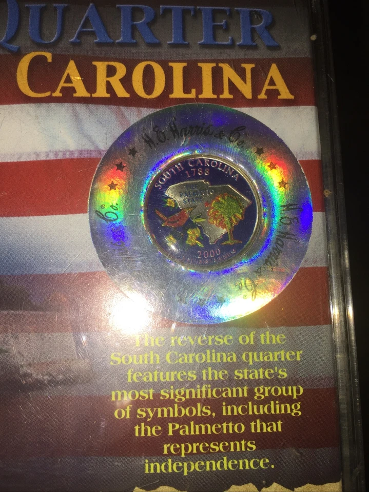 2000 South Carolina Limited Edition Collectible Colorized State Quarter with COA - Image 4 of 4