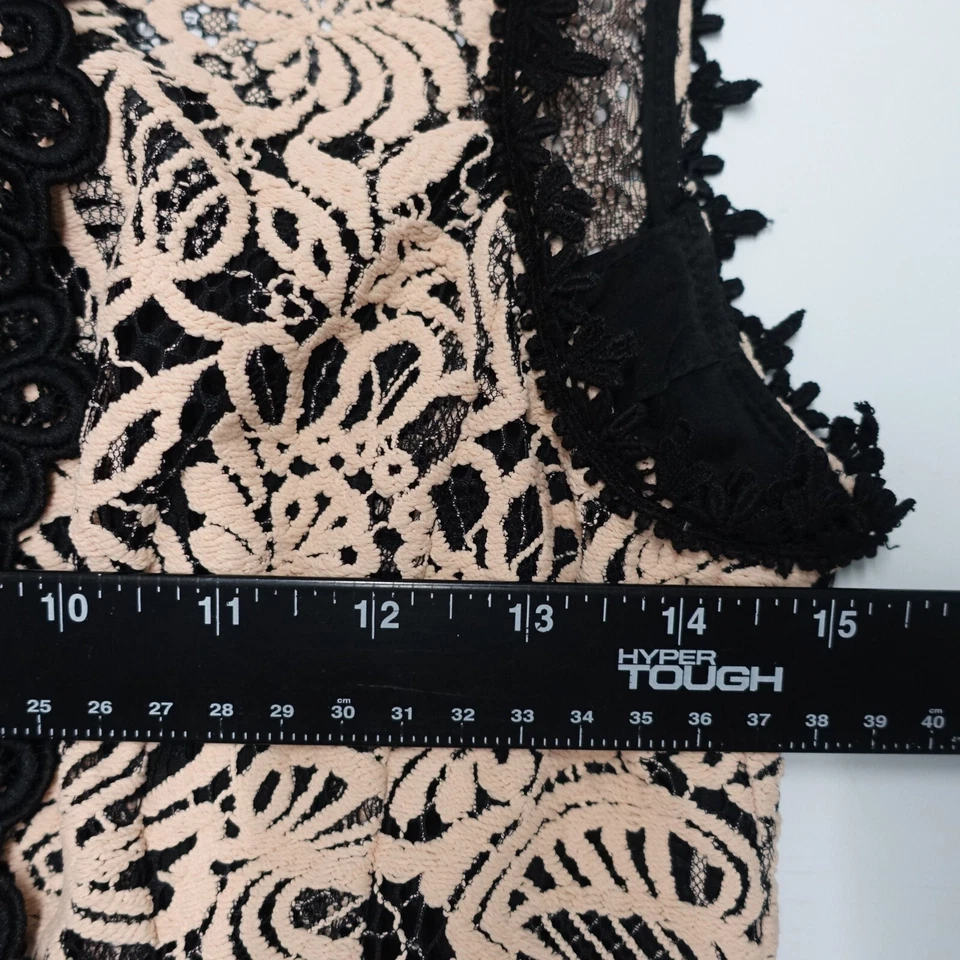 Vestido recto Nanette Lepore para mujer 4 rosa del desierto negro encaje Paramour sin mangas Foto 2 de 4