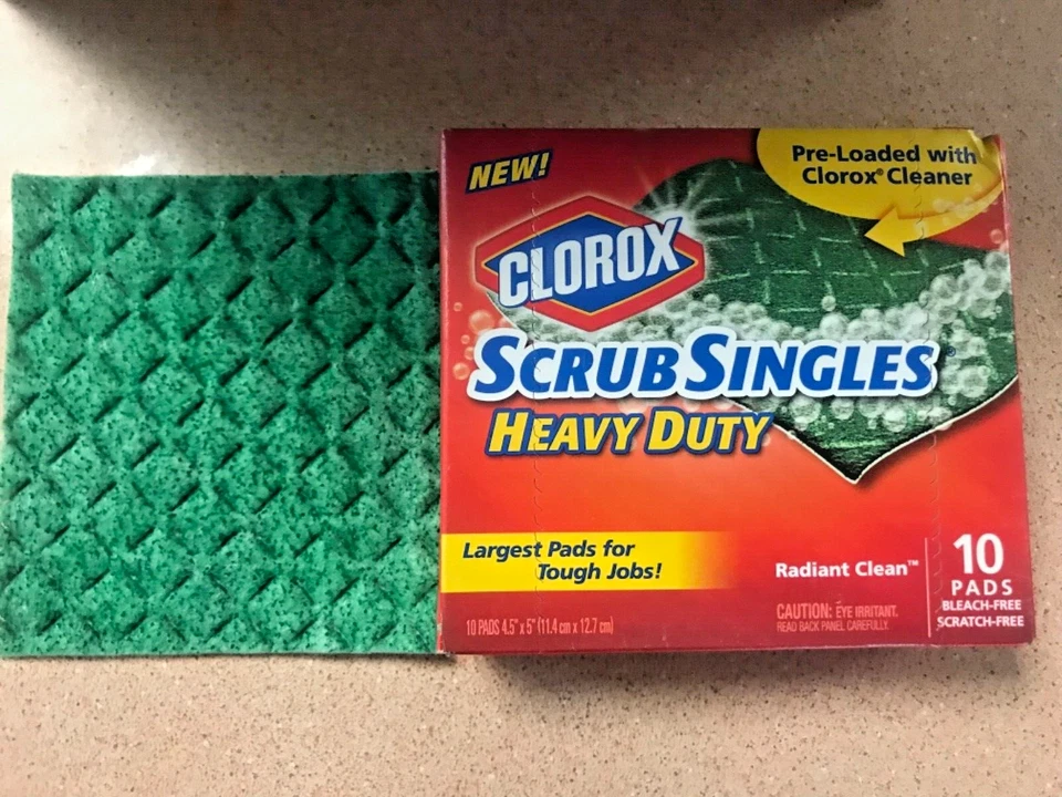 Case Of 12 10 Count Boxes Clorox Scrub Singles Heavy Duty Scouring Pads - Image 2 of 3