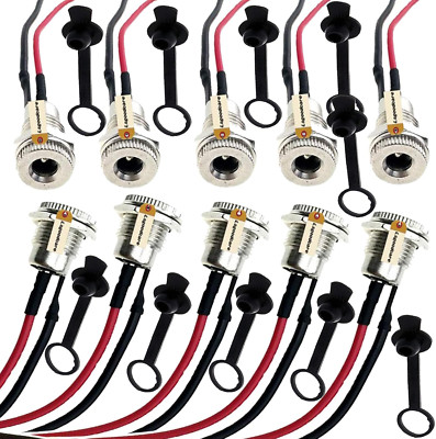 10Pack 5.5 X 2.5 MM 10A DC Power Jack Socket Dc-099 30V Threaded Female Mount Co