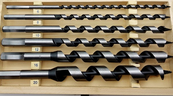 Schlangenbohrer Satz 6 Tlg Holzbohrer 230 Mm Bohrer Set 6 - 20 Mm Holzkassette-image