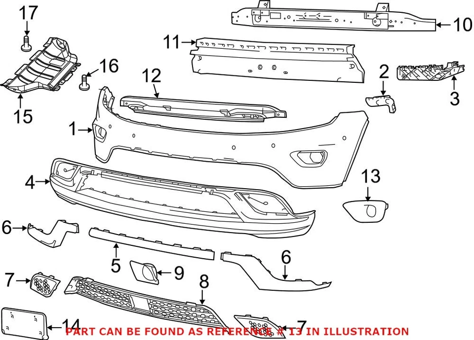 Borde de luz antiniebla izquierda conductor delantero Mopar original OEM para Jeep Grand Cherokee Foto 2 de 2