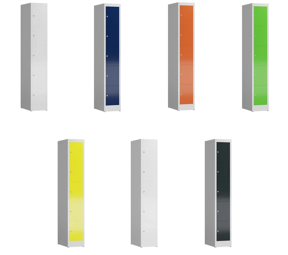 STEELBOXX 5 Fächer Spind Schließfachschrank Umkleideschrank Kleiderspind Fächerschrank