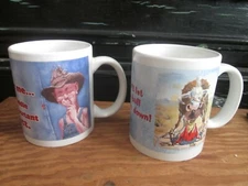 PR Leanin Tree Coffee Mugs 2000/2003 Designed by Scovel Fordyce Bull & Hillbilly