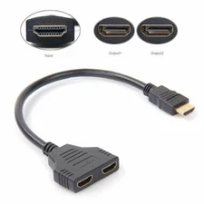 1080P HDMI Male to Dual HDMI Female 1-2 Way Y Splitter Cable f DVD,Blueray,PS3 