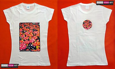WOMENS T-SHIRT UV-Blacklight Glow-In-The-Dark Psychedelic Psy Goa Trance Club