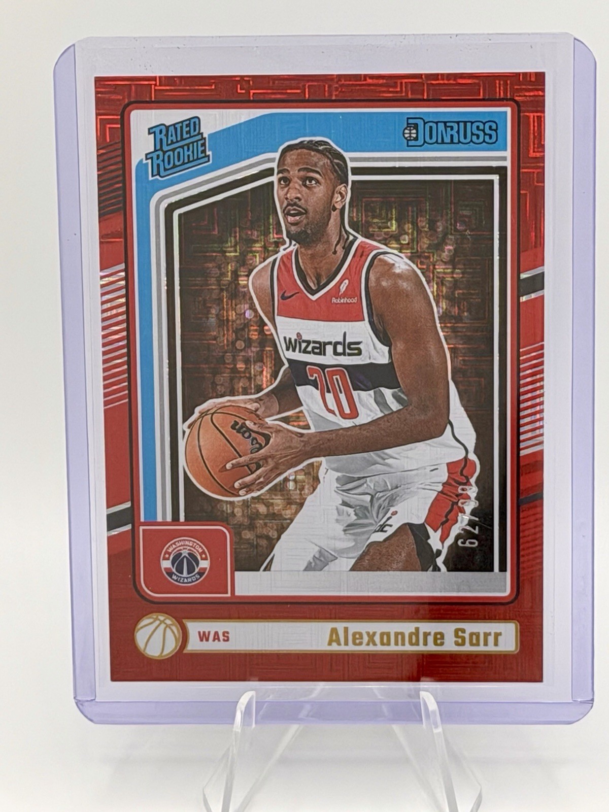 2024-25 Panini Donruss - Rated Rookie Alexandre Sarr #215 Choice Red /99 (RC)