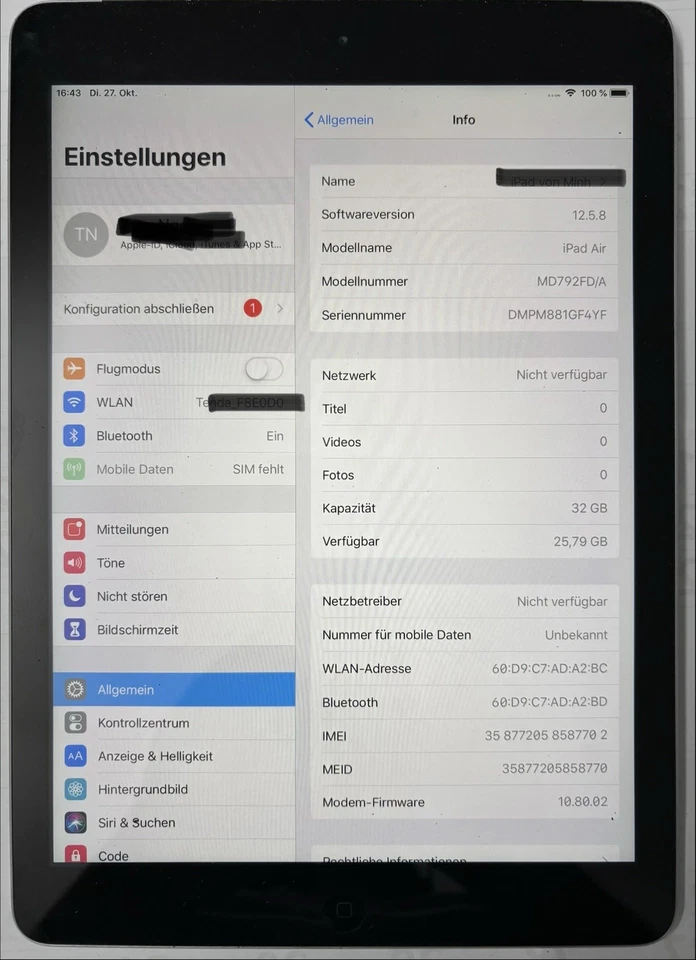 Apple iPad Air 1 · 32GB · Wi-Fi + Cellular, Foto 2 von 5