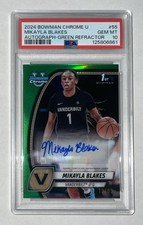 2024-24 Bowman U Chrome Mikayla Blakes Green Refractor Auto #/99 PSA 10 GEM MINT