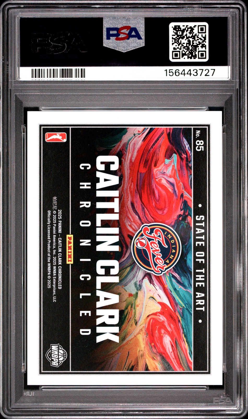 2025 PANINI CAITLIN CLARK CHRONICLED YELLOW HOLO #85 CAITLIN CLARK PSA 9 view 2
