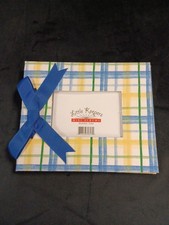  Little Keepers 6x6 Mini Scrapbook Album Kits Blue Plaid Stripe Tags 
