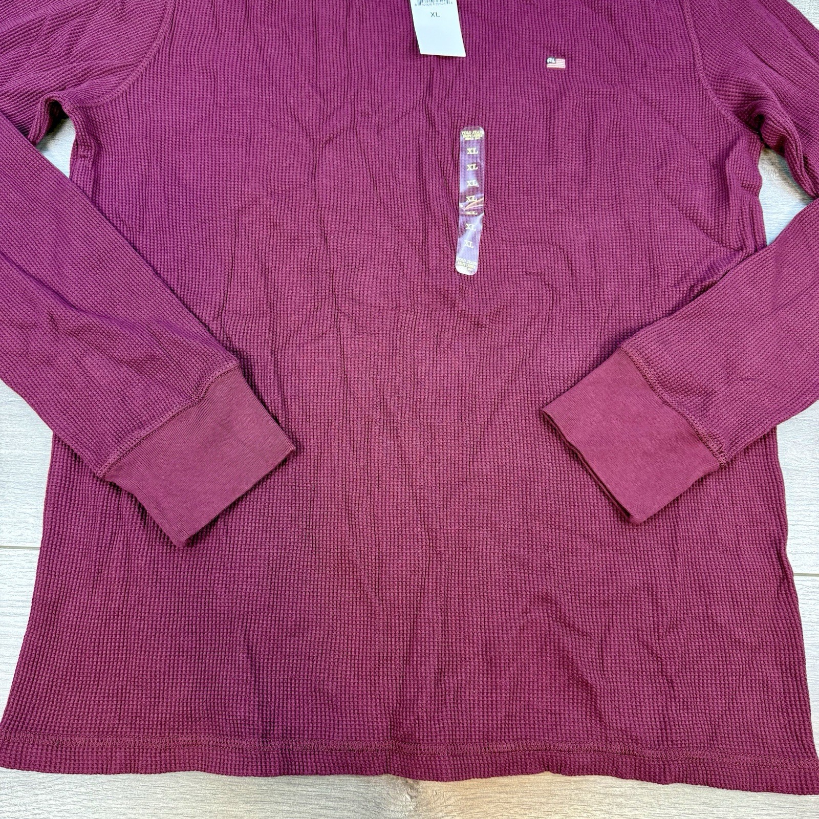 NWT Vtg Polo Jeans Company Ralph Lauren Thermal Waffle Knit Crew Neck LS thumbnail 6