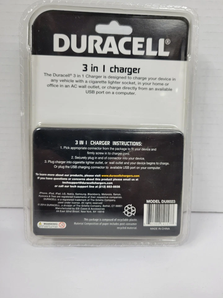 NEW Sealed - Duracell 3 in 1 Charger DU8023 - Image 2 of 2