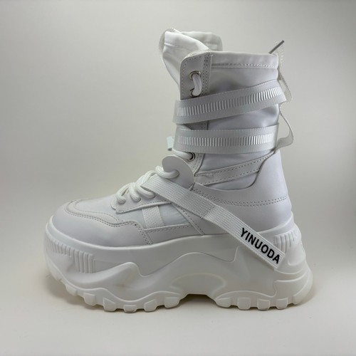 NWOT Chunky White Boots Women’s Size 36 / US 5.5-6 - Picture 2 of 10