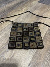 Womens Vintage Made in India Hand Made Bead Shoulder Purse