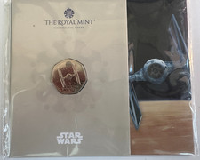 2024 Star Wars TIE Fighter 50 Pence Coin BU Brilliant Uncirculated, Sealed