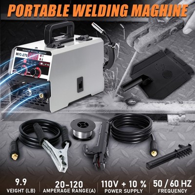 110V 3-in-1 Metal MIG Welder Gasless TIG MIG Welding Machine LED Digital Display