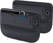 Universal Fit Premium Leather Car Seat Gap Filler Organizer, Center Console Orga