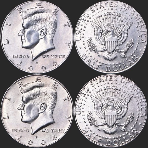 2004 P D Kennedy Half Dollars NIFC CN-Clad BU from Bank Rolls 2 coins