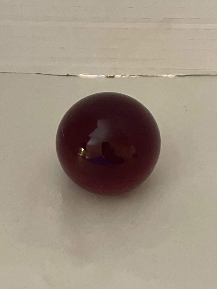 Vintage Ruby Red Llruanium Glass Ball Paperweight  - Image 2 of 4