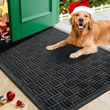 Front Door Mat Indoor Outdoor Entrance, Dirt Trapping Waterproof All-Season, ...