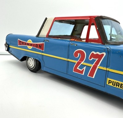 Vtg Japan Friction 1963 Ford Galaxie Speed King Race Car / Mitake