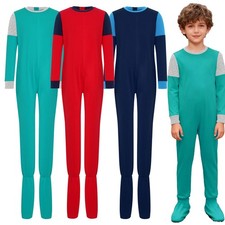 Special Needs Adaptive Clothing Kids Footed Jumpsuit One Piece Anti-strip Romper