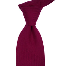  190 NWOT Paglia Cranberry Solid 100 Cashmere Neck Tie Handmade Italy 3.6W