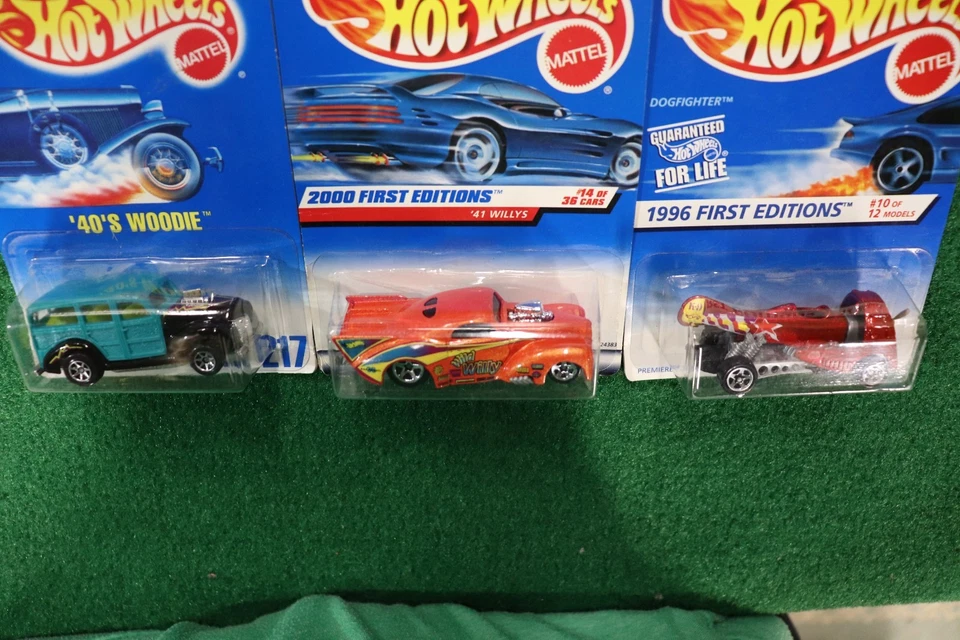 3)HOT WHEELS 1996 2000 217 40's Woodie 41 Wild Willys Dogfighter Car Lot - Image 3 of 3