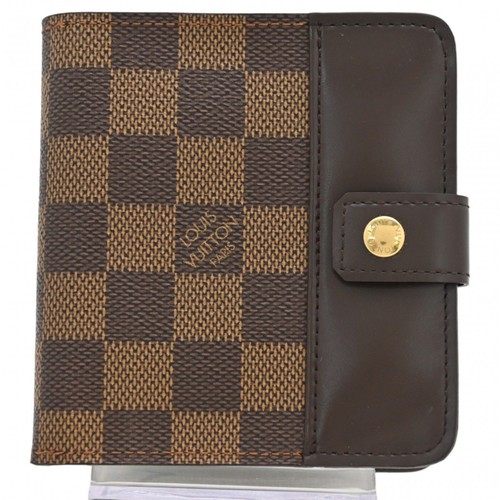 Used Louis Vuitton Damier Compact Zip Bi-Fold Wallet Ebeune A Rank lv2135gr