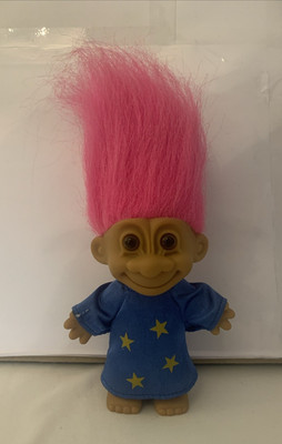 Russ Troll Wizard With Pink Hair Vintage 1990's No Hat Or Wand - H 4.5''
