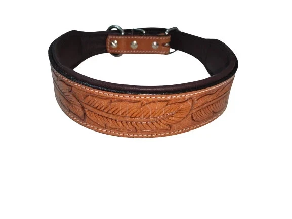 Wide Leather Dog Collar Black Luxury Solid Soft pet accessory All Sizes.
Opens in a new window or ta