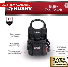 Large Utility Tool Belt Pouch And Belt. Sparky, Contractor, Framer, Tinner. 