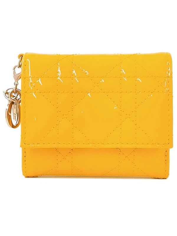 Christian Dior Lady Lotus Portefeuille Femme Tri Fold Short Garantie 1 Semaine Occasion