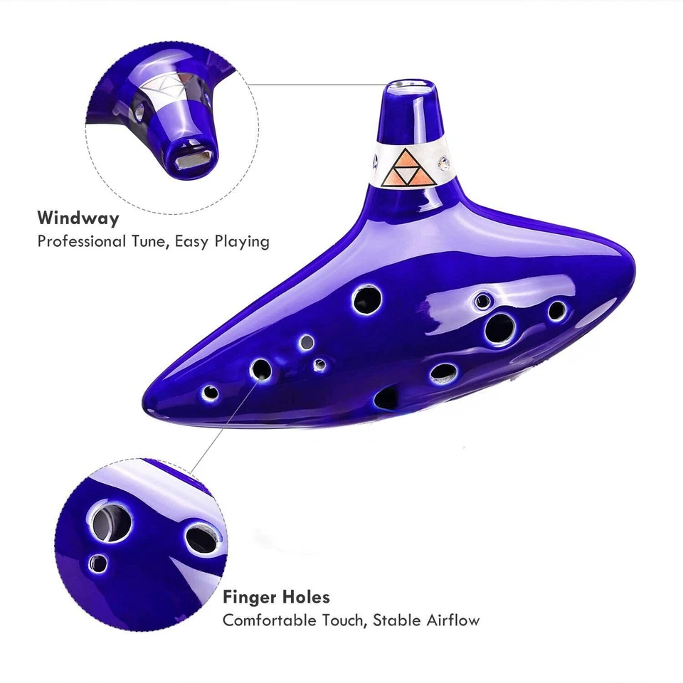 Ohuhu 12 Hole Ocarina Ceramic Alto C Legend of Zelda Ocarina Flute Instrument - image 2 of 4